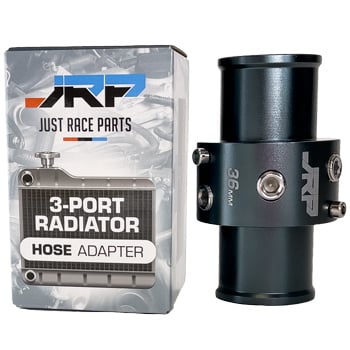 JRP 3-port radiator hose sensor adapter, for water temp, low coolant & water pressure sensors.