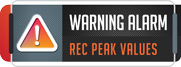 Gauges can have warnings set, and peak value recording